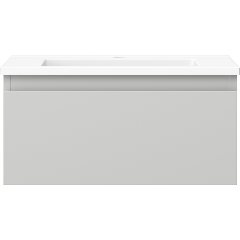 Mexen Orio bathroom cabinet 50 cm with Otis sink, 1 drawer, grey matt/white matt - 91A10-05023-1-BF62-W18M01