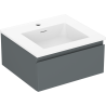 Mexen Orio bathroom cabinet 50 cm with Otis washbasin, 1 drawer, matte graphite/white matte - 91A10-05023-1-BF66-W18M01