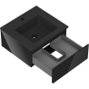 Mexen Orio 50 cm bathroom cabinet with Otis sink, 1 drawer, black gloss/matte black - 91A10-05023-1-BF70-W18M71