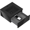 Mexen Orio bathroom cabinet 50 cm with Otis sink, 1 drawer, black gloss/black matte - 91A10-05023-1-BF70-W18M71