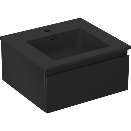 Mexen Orio bathroom cabinet 50 cm with Otis washbasin, 1 drawer, black matte - 91A10-05023-1-BF71-W18M71