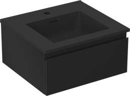 Mexen Orio bathroom cabinet 50 cm with Otis washbasin, 1 drawer, black matt - 91A10-05023-1-BF71-W18M71