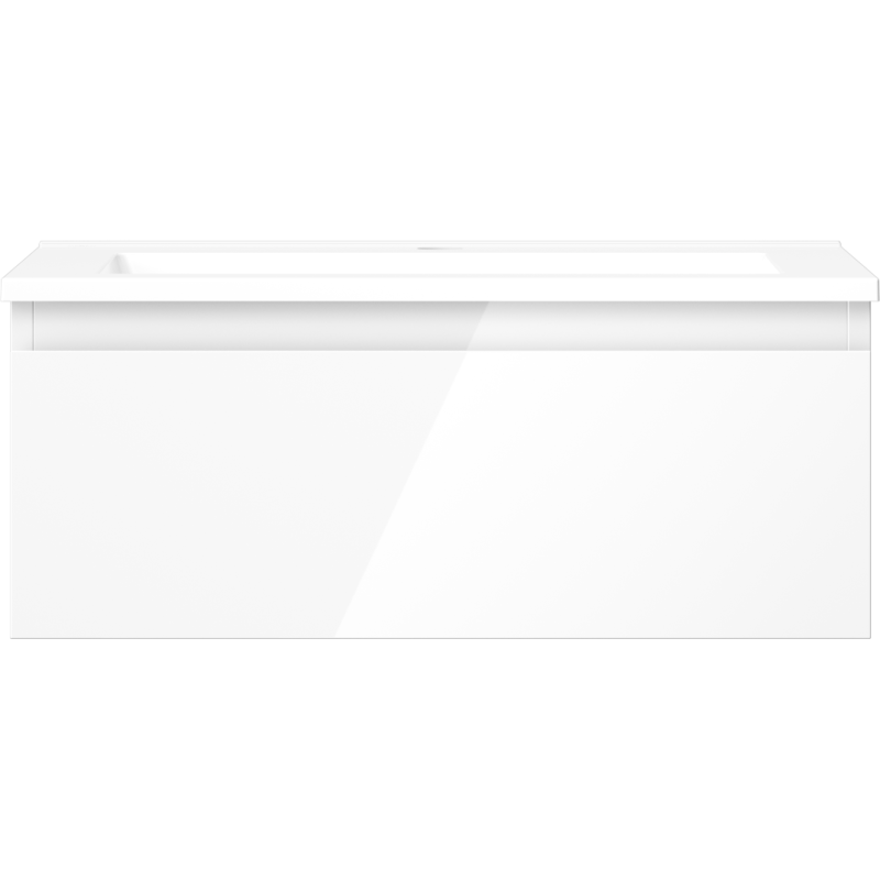 Mexen Orio 60 cm Bathroom Cabinet with Otis Sink, 1 Drawer, High Gloss White - 91A10-06023-1-BF00-W18M00