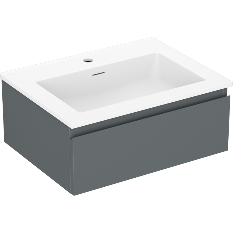 Mexen Orio 60 cm Bathroom Cabinet with Otis Sink, 1 Drawer, Graphite Matte/White Matte - 91A10-06023-1-BF66-W18M01