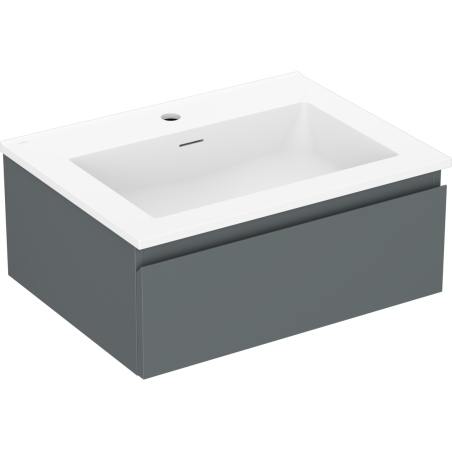 Mexen Orio 60 cm Bathroom Cabinet with Otis Sink, 1 Drawer, Graphite Matte/White Matte - 91A10-06023-1-BF66-W18M01