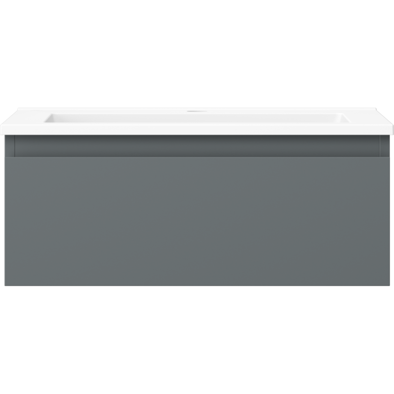 Mexen Orio 60 cm Bathroom Cabinet with Otis Sink, 1 Drawer, Graphite Matte/White Matte - 91A10-06023-1-BF66-W18M01