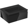 Mexen Orio bathroom cabinet 60 cm with Otis washbasin, 1 drawer, black gloss/black matte - 91A10-06023-1-BF70-W18M71