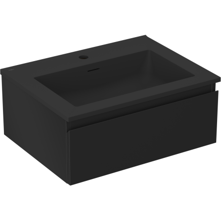 Mexen Orio bathroom cabinet 60 cm with Otis sink, 1 drawer, black matte - 91A10-06023-1-BF71-W18M71