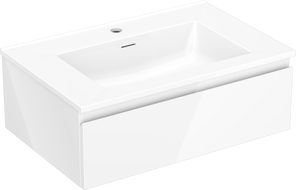 Mexen Orio bathroom cabinet 70 cm with Otis washbasin, 1 drawer, white gloss - 91A10-07023-1-BF00-W18M00