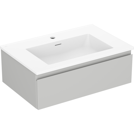 Mexen Orio bathroom cabinet 70 cm with Otis washbasin, 1 drawer, grey matte/white matte - 91A10-07023-1-BF62-W18M01
