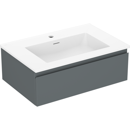 Mexen Orio bathroom cabinet 70 cm with Otis sink, 1 drawer, matte graphite/white matte - 91A10-07023-1-BF66-W18M01