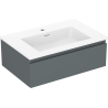 Mexen Orio bathroom cabinet 70 cm with Otis sink, 1 drawer, matte graphite/white matte - 91A10-07023-1-BF66-W18M01