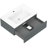 Mexen Orio bathroom cabinet 70 cm with Otis sink, 1 drawer, matte graphite/white matte - 91A10-07023-1-BF66-W18M01