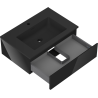 Mexen Orio bathroom cabinet 70 cm with Otis washbasin, 1 drawer, black gloss/black matte - 91A10-07023-1-BF70-W18M71