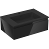 Mexen Orio bathroom cabinet 70 cm with Otis washbasin, 1 drawer, black gloss/black matte - 91A10-07023-1-BF70-W18M71