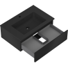 Mexen Orio bathroom cabinet 70 cm with Otis washbasin, 1 drawer, black matte - 91A10-07023-1-BF71-W18M71