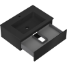 Mexen Orio bathroom cabinet 70 cm with Otis washbasin, 1 drawer, matte black - 91A10-07023-1-BF71-W18M71