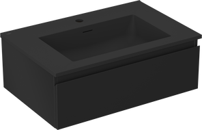 Mexen Orio bathroom cabinet 70 cm with Otis washbasin, 1 drawer, black matte - 91A10-07023-1-BF71-W18M71