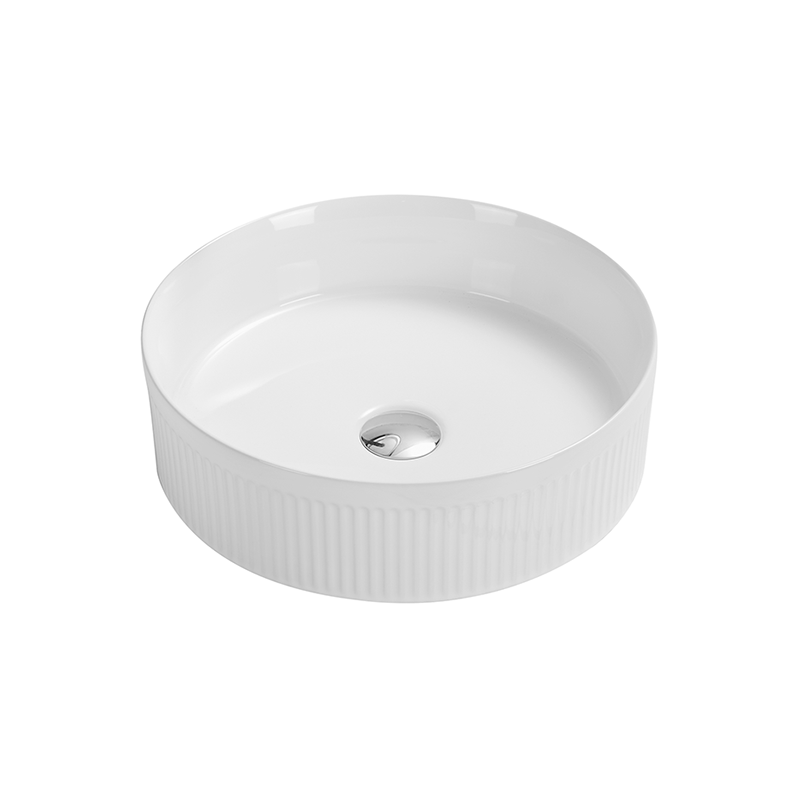 Mexen Grovo countertop sink fluted 35 x 35 cm, white - 22303500