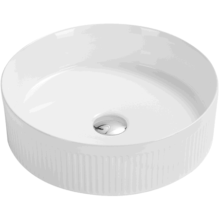 Mexen Grovo countertop sink fluted 35 x 35 cm, white - 22303500