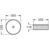 Mexen Grovo countertop ribbed sink 35 x 35 cm, white - 22303500