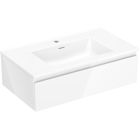 Mexen Orio 80 cm Bathroom Cabinet with Otis Sink, 1 Drawer, High Gloss White - 91A10-08023-1-BF00-W18M00