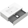 Mexen Orio bathroom cabinet 80 cm with Otis sink, 1 drawer, gray matte/white matte - 91A10-08023-1-BF62-W18M01
