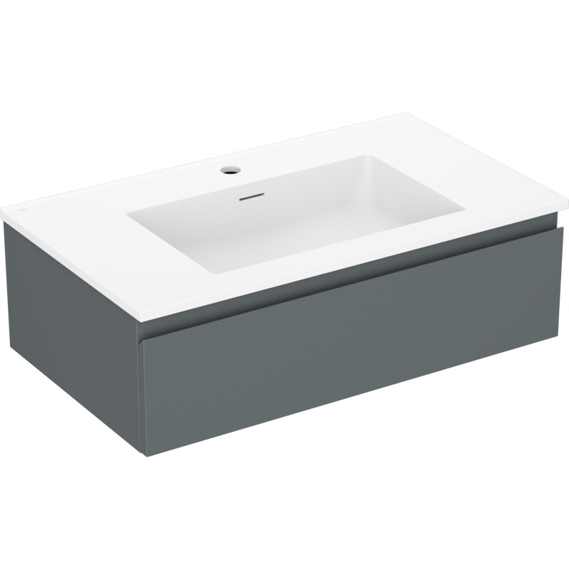 Mexen Orio bathroom cabinet 80 cm with sink Otis, 1 drawer, graphite matte/white matte - 91A10-08023-1-BF66-W18M01