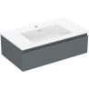 Mexen Orio bathroom cabinet 80 cm with Otis sink, 1 drawer, matte graphite/white matte - 91A10-08023-1-BF66-W18M01