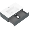 Mexen Orio bathroom cabinet 80 cm with Otis sink, 1 drawer, matte graphite/white matte - 91A10-08023-1-BF66-W18M01