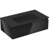 Mexen Orio 80 cm bathroom cabinet with Otis sink, 1 drawer, black gloss/black matte - 91A10-08023-1-BF70-W18M71