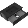 Mexen Orio Bathroom cabinet 80 cm with sink Otis, 1 drawer, black gloss/black matte - 91A10-08023-1-BF70-W18M71