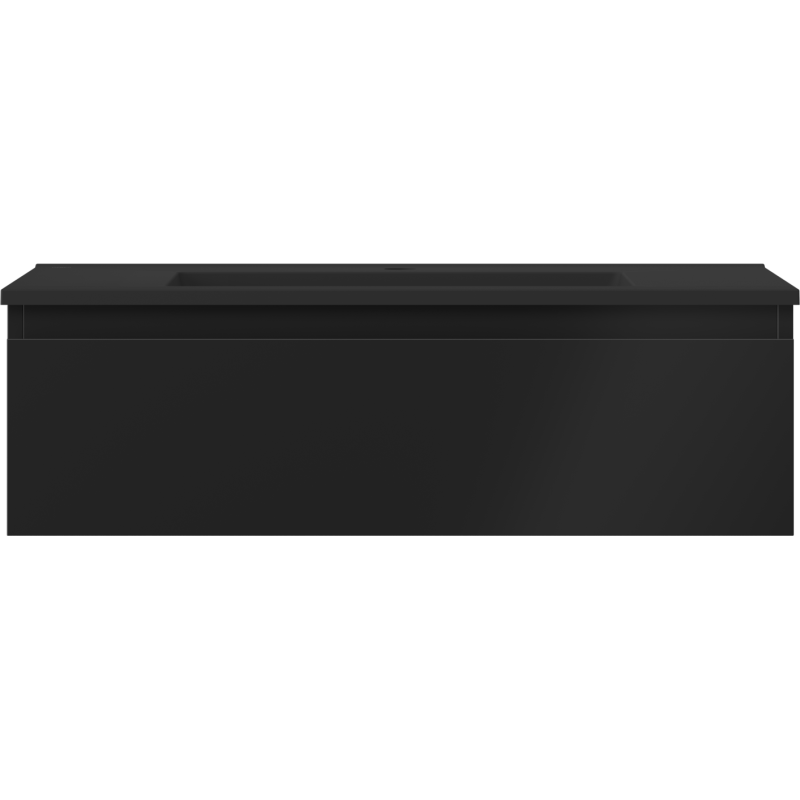 Mexen Orio bathroom cabinet 80 cm with Otis sink, 1 drawer, black matte - 91A10-08023-1-BF71-W18M71