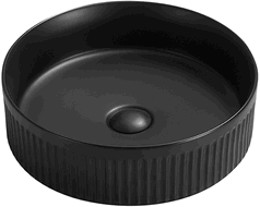 Mexen Grovo countertop washbasin fluted 35 x 35 cm, black matte - 22303585