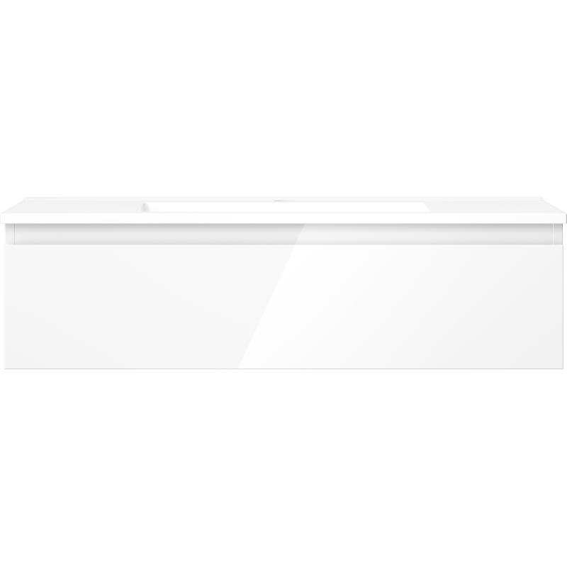 Mexen Orio bathroom cabinet 90 cm with Otis sink, 1 drawer, white gloss - 91A10-09023-1-BF00-W18M00