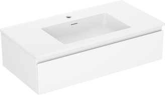 Mexen Orio bathroom cabinet 90 cm with Otis washbasin, 1 drawer, white matte - 91A10-09023-1-BF01-W18M01
