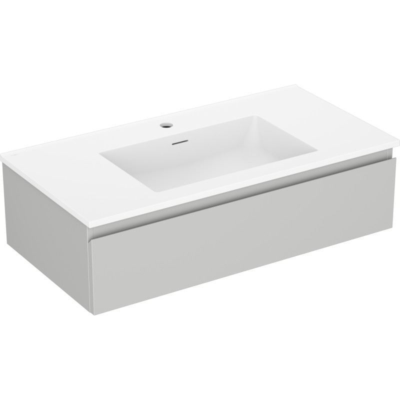 Mexen Orio bathroom cabinet 90 cm with sink Otis, 1 drawer, gray matte/white matte - 91A10-09023-1-BF62-W18M01