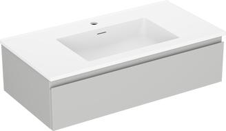 Mexen Orio bathroom cabinet 90 cm with sink Otis, 1 drawer, gray matte/white matte - 91A10-09023-1-BF62-W18M01