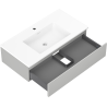Mexen Orio bathroom cabinet 90 cm with Otis sink, 1 drawer, gray matte/white matte - 91A10-09023-1-BF62-W18M01