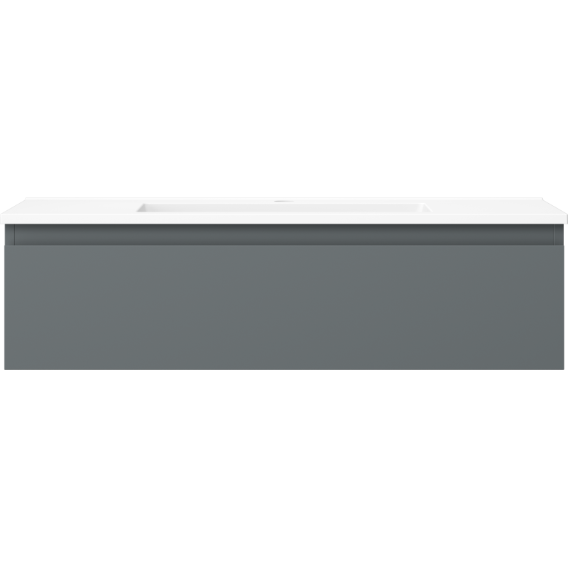 Mexen Orio 90 cm bathroom cabinet with Otis sink, 1 drawer, matte graphite/white matte - 91A10-09023-1-BF66-W18M01