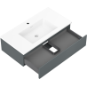 Mexen Orio 90 cm bathroom cabinet with Otis sink, 1 drawer, matte graphite/white matte - 91A10-09023-1-BF66-W18M01