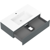 Mexen Orio bathroom cabinet 90 cm with Otis sink, 1 drawer, matt graphite/matt white - 91A10-09023-1-BF66-W18M01
