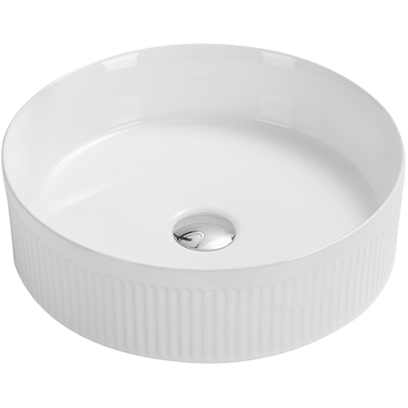 Mexen Grovo countertop ribbed washbasin 39 x 39 cm, white - 22303900