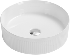 Mexen Grovo countertop ribbed washbasin 39 x 39 cm, white - 22303900