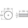 Mexen Grovo Countertop Ribbed Sink 39 x 39 cm, White - 22303900