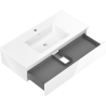 Mexen Orio bathroom cabinet 100 cm with Otis sink, 1 drawer, white gloss - 91A10-10023-1-BF00-W18M00