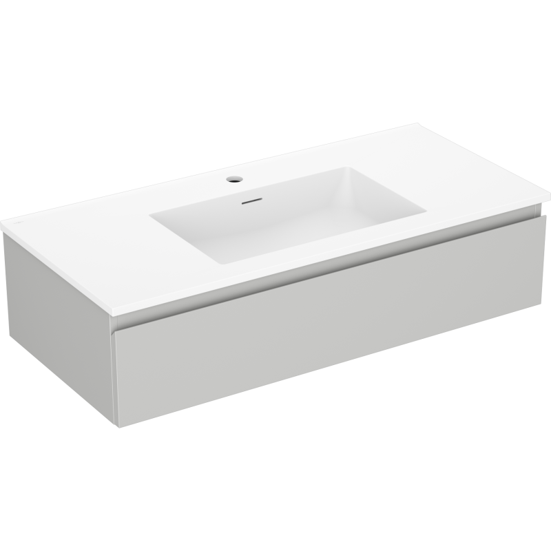Mexen Orio 100 cm Bathroom Cabinet with Otis Sink, 1 Drawer, Gray Matte/White Matte - 91A10-10023-1-BF62-W18M01