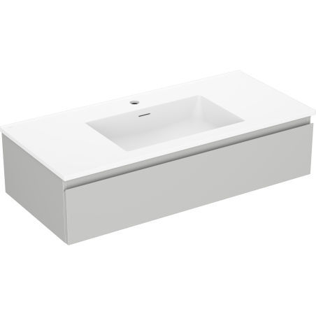 Mexen Orio 100 cm Bathroom Cabinet with Otis Sink, 1 Drawer, Gray Matte/White Matte - 91A10-10023-1-BF62-W18M01