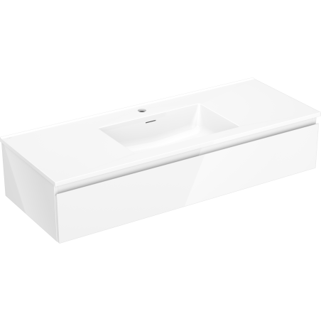 Mexen Orio bathroom cabinet 120 cm with Otis sink, 1 drawer, white gloss - 91A10-12023-1-BF00-W18M00