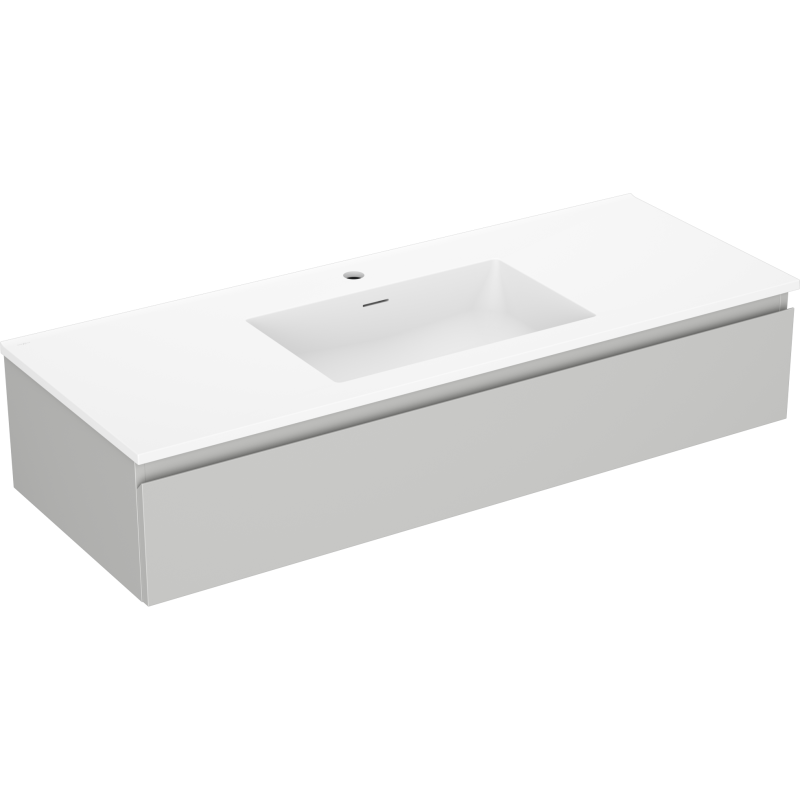 Mexen Orio bathroom cabinet 120 cm with Otis sink, 1 drawer, gray matte/white matte - 91A10-12023-1-BF62-W18M01